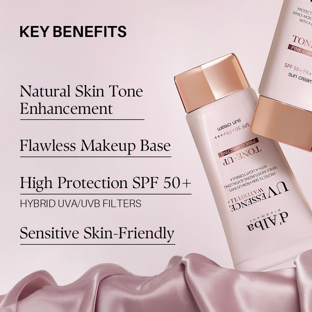 d'alba Loción Solar Tonificante Waterfull SPF50+PA++++ de Trufa Blanca italiana, Crema Solar Teñida con Filtros UV Veganos, Loción Solar Brillante e iluminadora, Skincare Coreano